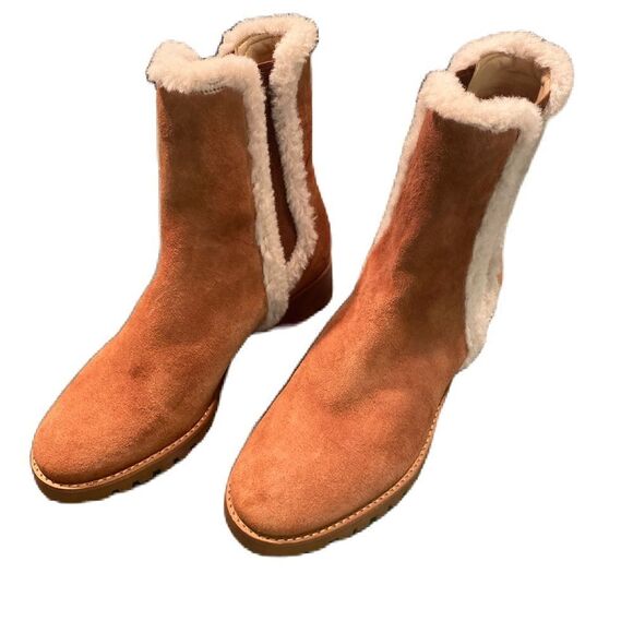 #514 TALBOTS Sherpa Lined Chelsea Ankle Boots - Picture 1 of 7